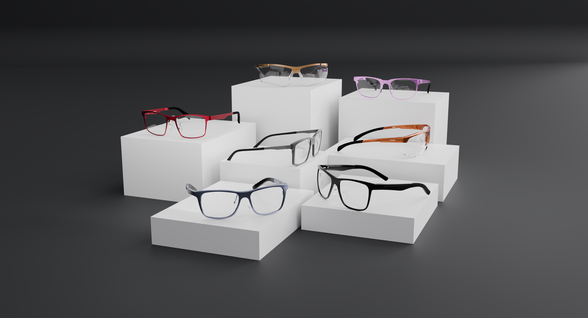 LumaDent dental and surgical loupe frame color collection display banner