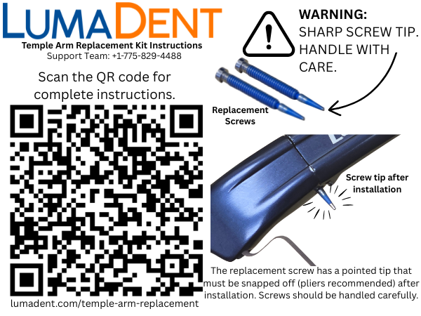 Replacement Temple Arms Kit