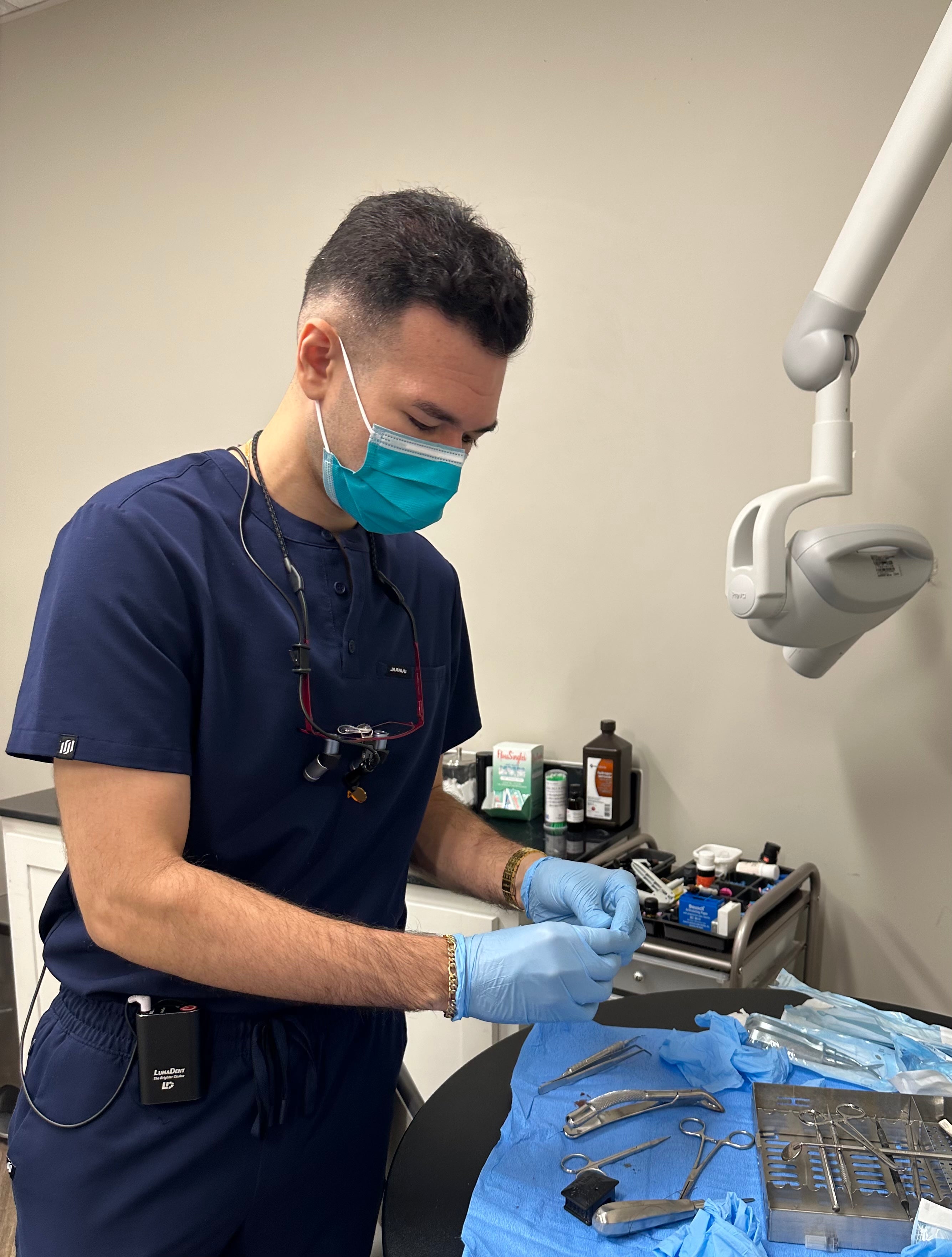 Jackson a dental student who uses LumaDent loupes. 